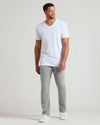 Man in Wardrobe Classic Tall V-Neck, white, tailored for taller frames.