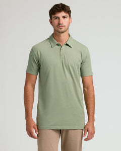 True ClassicSeasonal Tall Classic Polo 6-Pack modeled by man, showcasing fit and style.