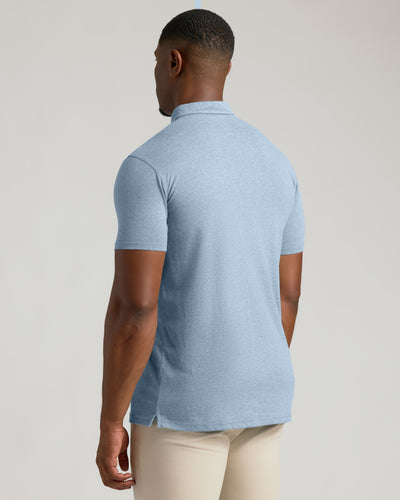 Tall Classic Polo - Heather Indigo
