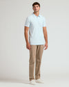 Icicle Short Sleeve Tall Polo worn by male model with khaki pants.