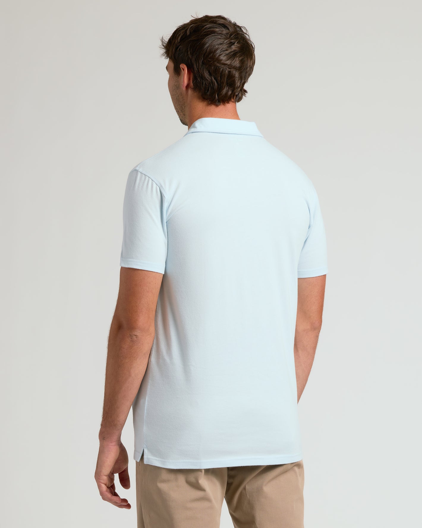Icicle Short Sleeve Tall Polo, back view, highlighting fit and comfort.