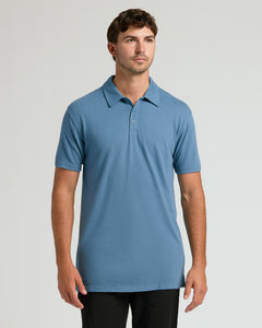 True ClassicMan wearing a sky-blue Tall Classic Polo from 3-Pack collection.