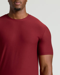 True ClassicAuburn Tall Active Crew Neck 2.0 on model's upper torso.