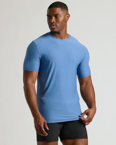 True ClassicSeasonal Tall Active Crew 3-Pack worn by fit model.