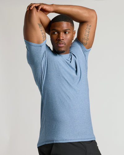 Tall Active Crew Neck - Heather Azul