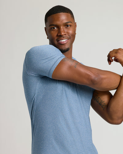 Tall Active Crew Neck - Heather Azul