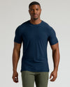 Staple Tall Active Crew 6-Pack on athletic man in fitted navy tee.