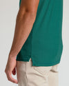 Clover Short Sleeve Tall Active Polo with hem slit detail.