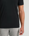 Black Tall Premium Pima V-Neck on person, freckled arm visible.