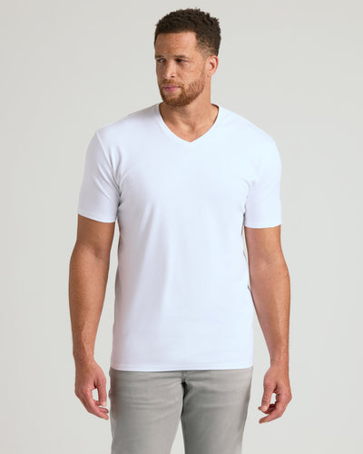 White Tall Premium Pima V-Neck 2-Pack