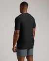 Black Tall Active V-Neck on man, showcasing fitted athletic design.