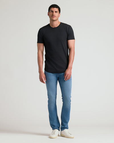 Tall Premium Pima Curved Hem Crew Neck - Black