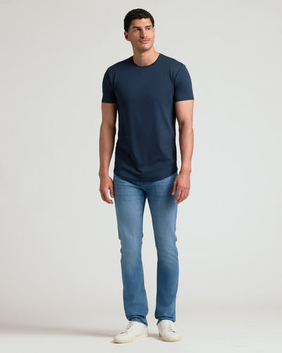 Tall Pima Cotton Blend Curved Hem Crew