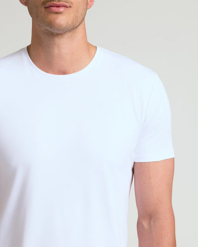 Tall Pima Cotton Blend Curved Hem Crew
