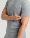 Heather Gray Tall Heavyweight Pocket Crew with short sleeves and a chest pocket.