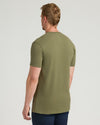 Military Green Tall Heavyweight Pocket Crew on male model, back view.