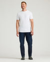 All White Tall Heavyweight Pocket Crew Neck 6-Pack worn by smiling man.