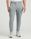 Medium Heather Gray Tall Fleece French Terry Joggers with cream drawstring.