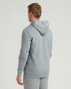Medium Heather Gray Tall Fleece French Terry Pullover Hoodie, back view.