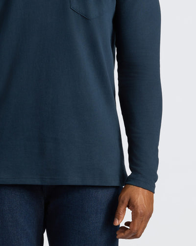 Tall Heavyweight Long Sleeve Pocket Crew - Navy