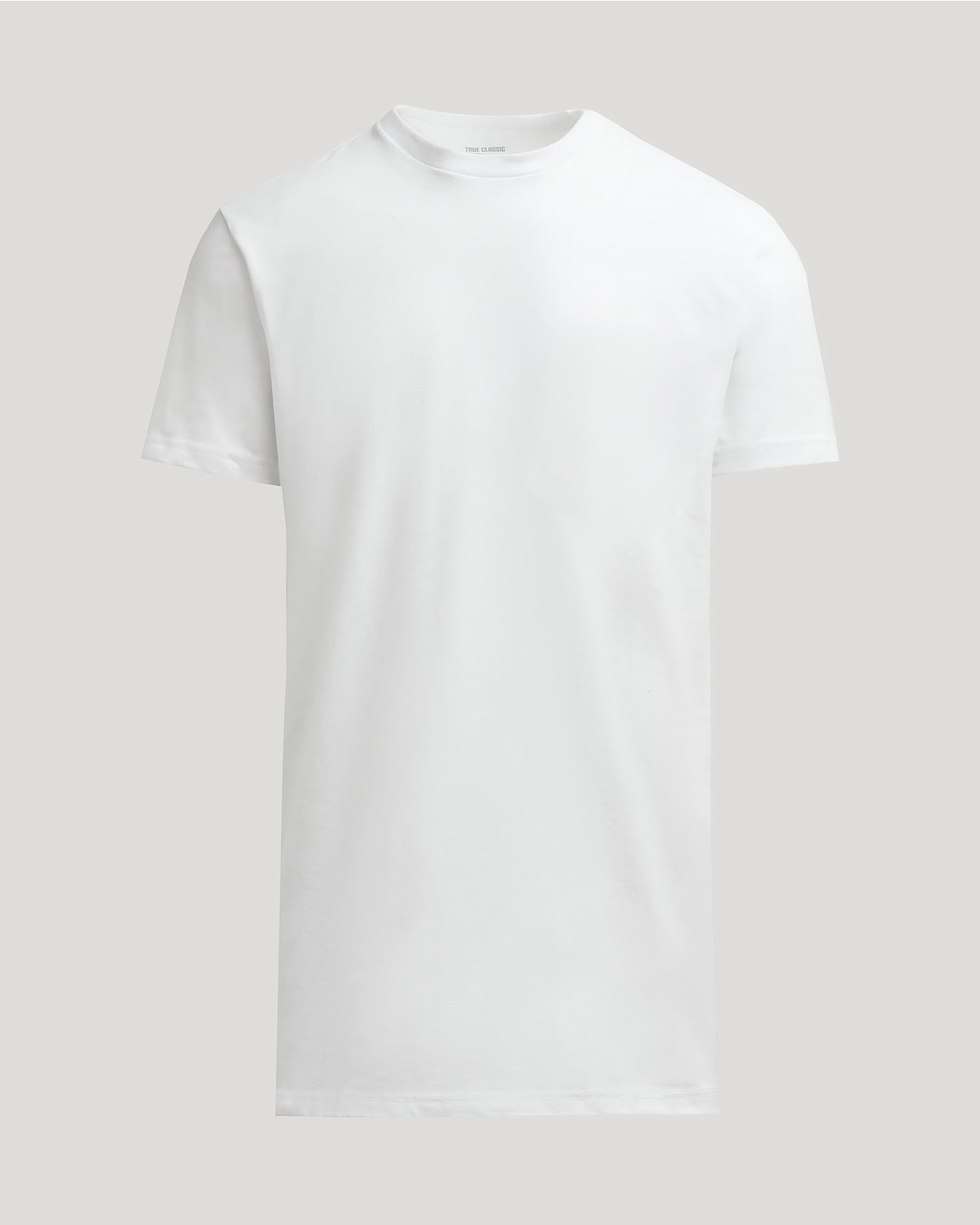 White t-shirt on a light gray background
