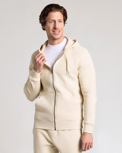 True ClassicMan modeling Dune Full Zip Fleece Hoodie & Jogger 2-Pack.