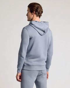 True ClassicMan wearing Dusty Blue Fleece French Terry Zip Hoodie and joggers.