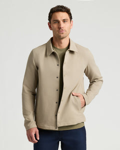 True ClassicMan wearing Staple Casual Jacket 3-Pack, highlighting jacket's structure and details.