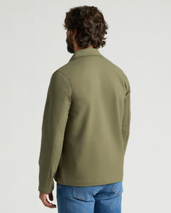 True ClassicMan wearing Military Green Casual Jacket, showcasing its fit and structure.
