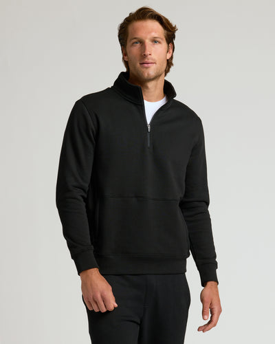 Fleece Half Zip Sweatshirt - Black