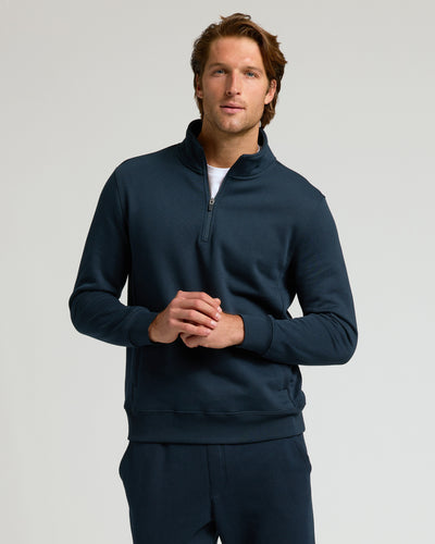 Fleece Half Zip Sweatshirt - Navy