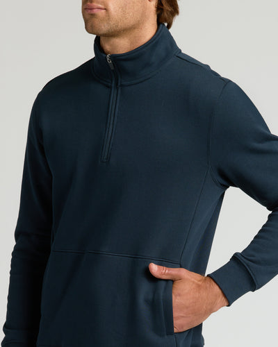 Fleece Half Zip Sweatshirt - Navy