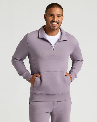 Fleece Half Zip Sweatshirt - Thistle