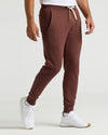 Carob Fleece French Terry Joggers with side pockets and ribbed cuffs.