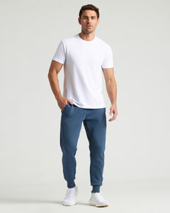 True ClassicMan wearing Fiord Fleece French Terry Joggers with white T-shirt.