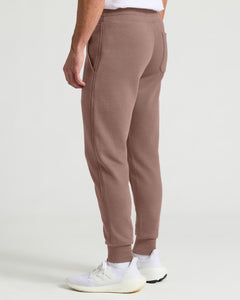 True ClassicSlate Mauve Fleece French Terry Joggers with ribbed cuffs and patch pockets.