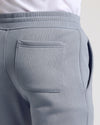 Dusty Blue Fleece French Terry Joggers with elastic waist, patch pocket.