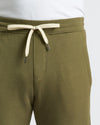 Military Green Fleece French Terry Joggers with drawstring and pockets.