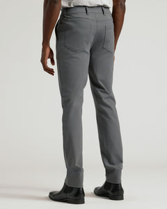 True ClassicCarbon Commuter Pants, slim fit, shown with Chelsea boots and white shirt.