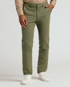 Military Green Straight Chino Pants 2.0 with white sneakers.