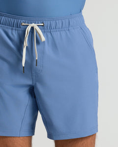 True ClassicAzul Active Quick Dry Shorts with Liner, featuring elastic waist and drawstring.