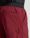 7 Auburn Active Training Shorts 2.0 with black waistband, zip pocket.