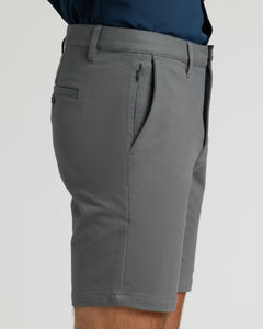 True Classic9 Carbon Chino Shorts 2.0 with side zippered pocket and back welt pocket.