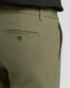 9 Military Green Chino Shorts 2.0 back welt pocket detail.