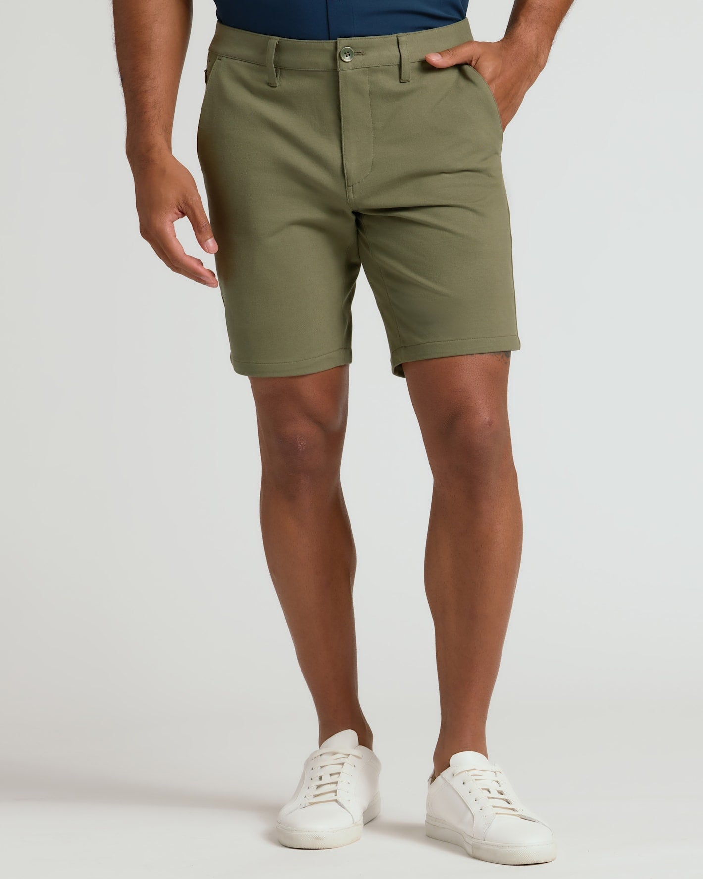 7 Military Green Classic Chino Shorts