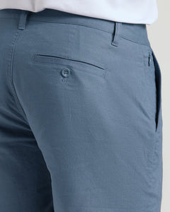 True Classic9 Fiord Linen Shorts with side zipper and buttoned back pocket.