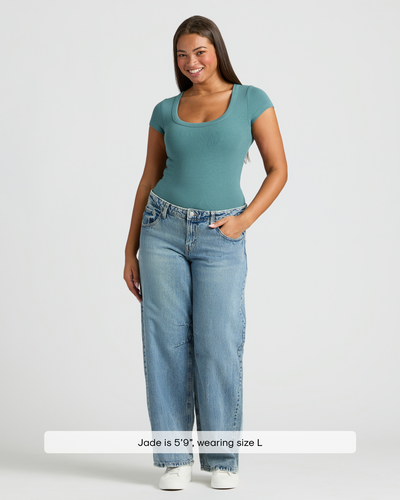 Ribbed U-Neck - Stormcloud