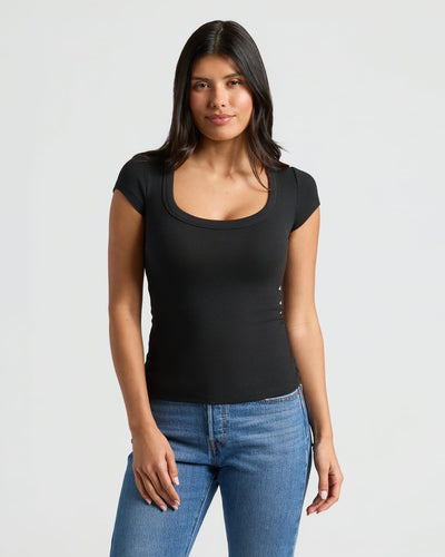 Ribbed U-Neck - Black