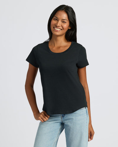 Slub Scoop Neck - Black