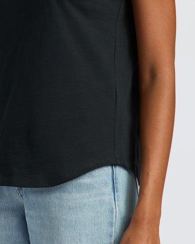 Slub Scoop Neck - Black